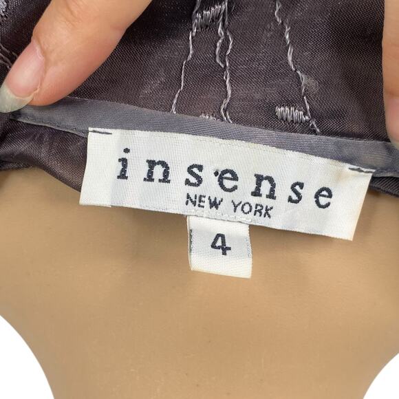 Vtg 90s Insense NY Gray Mauve Phoebe Buffay Embroidered Top + Dress Set SZ 4 - Picture 9 of 12